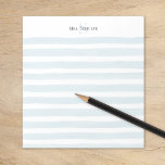 Bloc-note Blue Watercolor Stripes Nom de l'enseignant Monogr<br><div class="desc">Bloc-notes personnalisé avec une initiale monogramme personnalisée et un en-tête de nom sur un arrière - plan de bande d'aquarelle bleu clair. Parfait pour les cadeaux d'enseignant ou de papeterie personnelle pour votre bureau à domicile! Utilisez les outils de conception pour modifier les polices de texte et les couleurs ou...</div>