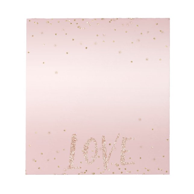 Bloc-note Blush Rose Pailleté Amour Or Confetti        (Devant)