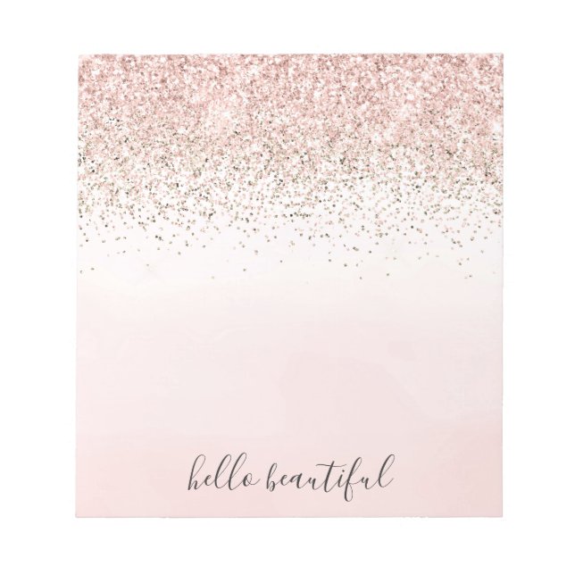 Bloc-note Blush Rose Pailleté Or Ombre Brillante  (Devant)