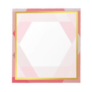 Bloc-note Boarder or Pink Polygon Cadre photo Autograph