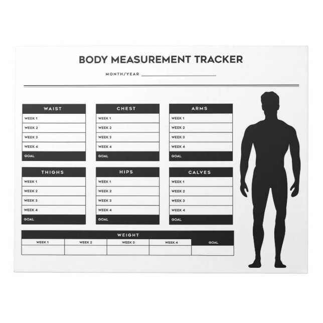 Bloc-note Body Measurements Weight Loss Diet Tracker Boy (Devant)