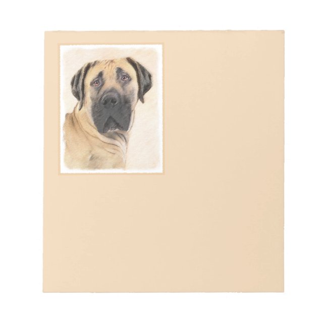 Bloc-note Boerboel Peinture - Cute Original Chien Art (Devant)