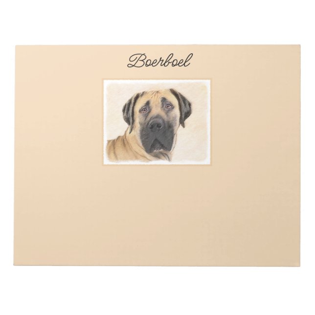 Bloc-note Boerboel Peinture - Cute Original Chien Art (Devant)