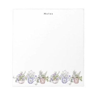 Bloc-note Boho Aquarelle Pointe Purple Fleurs sauvages Perso