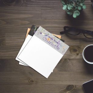 Bloc-note Boho Country fleur sauvage aquarelle gris Bloc-not