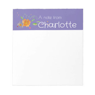 Bloc-note Boho Country fleur sauvage aquarelle liliac