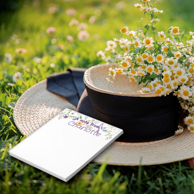 Bloc-note Boho Country fleur sauvage aquarelle violet Bloc-n (Créateur téléchargé)