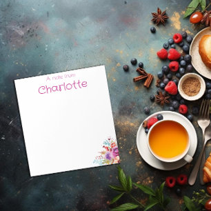 Bloc-note Boho Country fleur sauvage vintage aquarelle