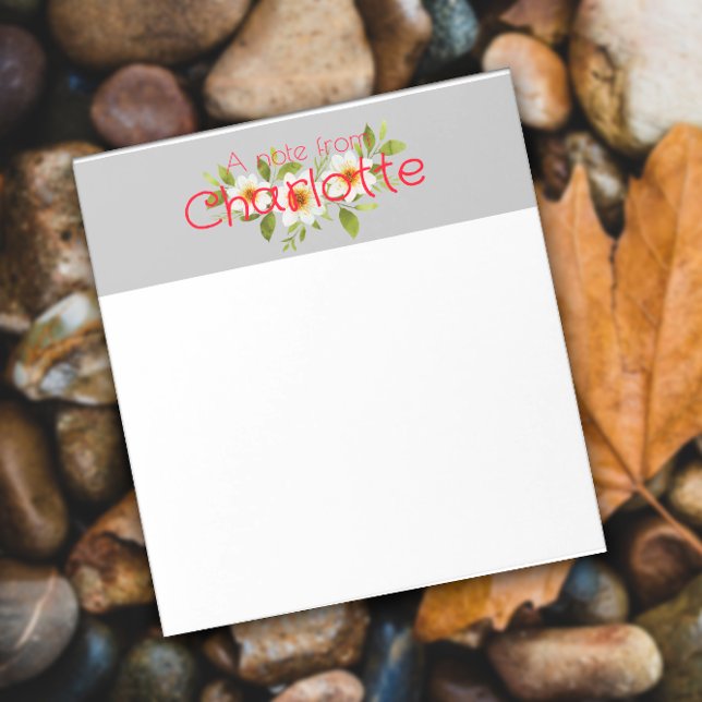 Bloc-note Boho Country Floral marguerite aquarelle gris (Créateur téléchargé)