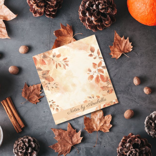 Bloc-note Boho érable orange Autumn feuilles sur mesure (Boho maple orange Autumn leaves custom Notepad)