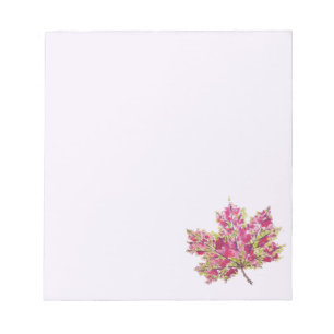 Bloc-note Boho Feuille d'automne colorée Aquarelle violet