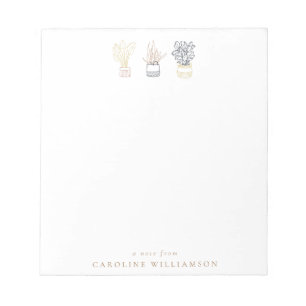 Bloc-note Boho Plante Line Art Illustration personnalisée