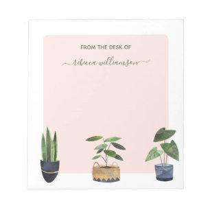 Bloc-note Boho Poted Plantes du bureau de personnalisation