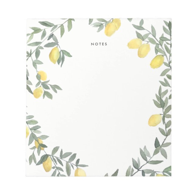 Bloc-note Boho Watercolor Lemon Wreath (Devant)