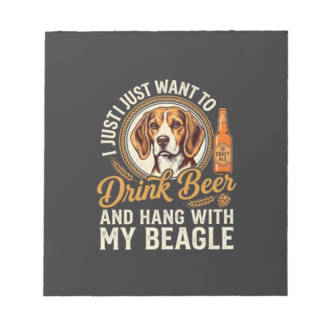 Bloc-note Boire Bière Beagle Chien Bière Artisanale Bouteill (Devant)