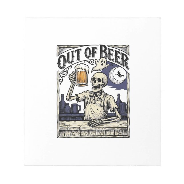 Bloc-note Boisson Halloween squelette Vintage Party (Devant)