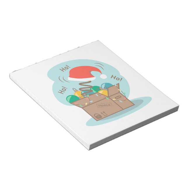 Bloc-note Boite artisanale avec décoration de Noël et chapea (Incliné)