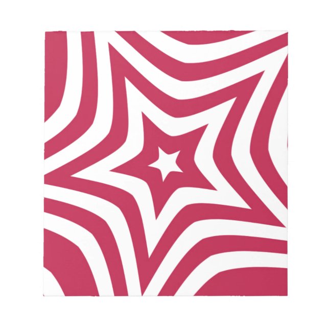 Bloc-note Bold & Bright Red & White Star dans un Motif vecto (Devant)
