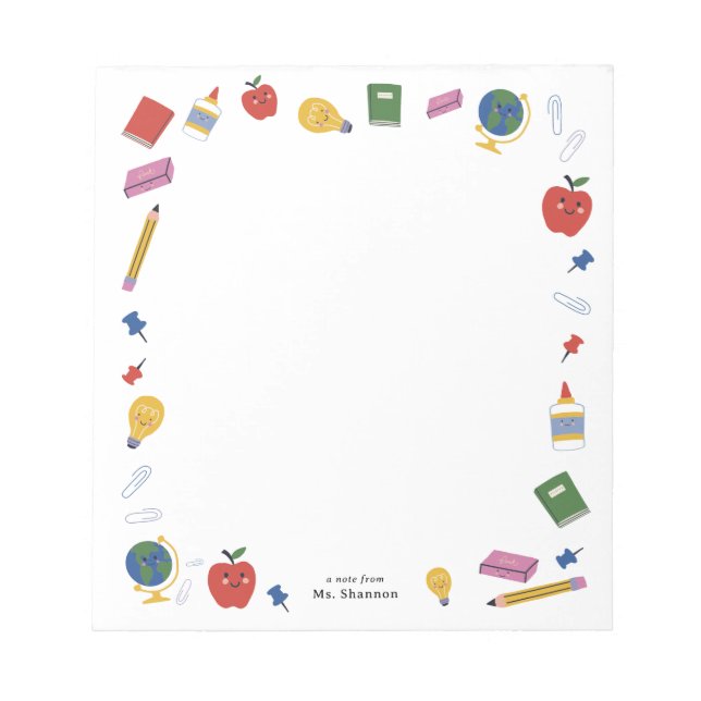 Bloc-note Bon approvisionnement scolaire Note de l'enseignan (Devant)