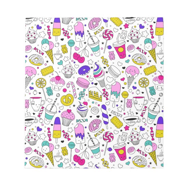 Bloc-note Bonbons colorés doux Motif (Devant)