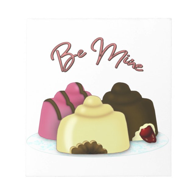 Bloc-note Bonbons de la Saint-Valentin "Soyez à moi" (Devant)