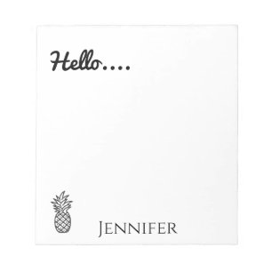 Bloc-note Bonjour, Ananas personnalisé