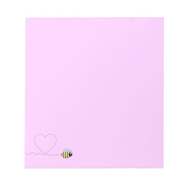 Bloc-note Bonne abeille positive en amour dessin animé rose (Devant)