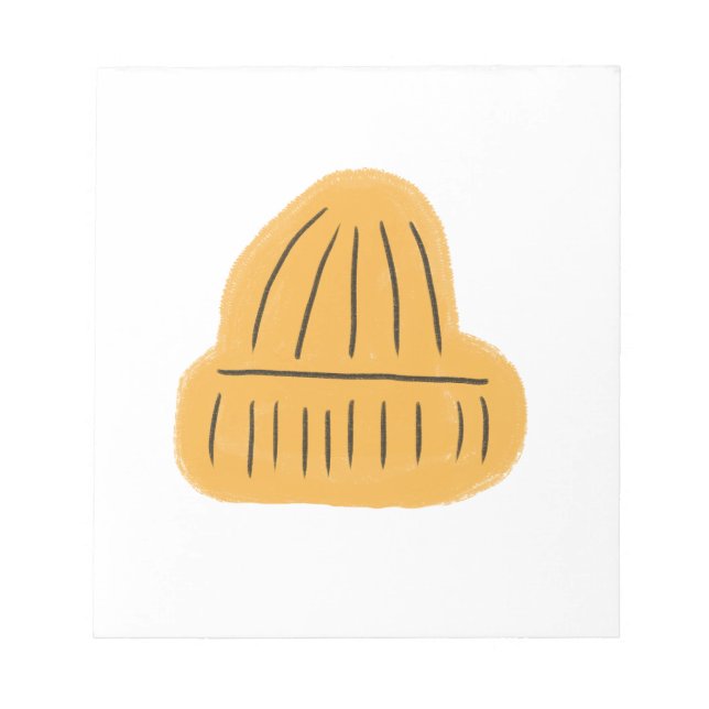 Bloc-note Bonnet Cozy Jaune Doré Cadeau d'Hiver (Devant)