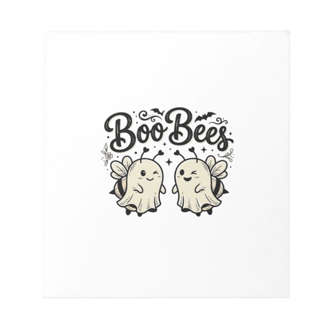 Bloc-note Boo Bees Modèle de abeille fantôme Halloween vinta (Devant)