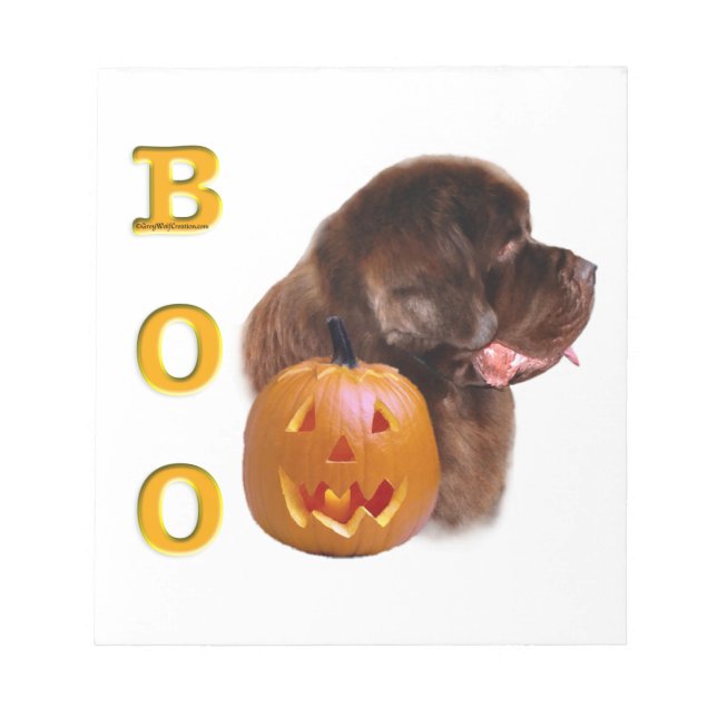 Bloc-note BOO Halloween Brown de Terre-Neuve (Devant)