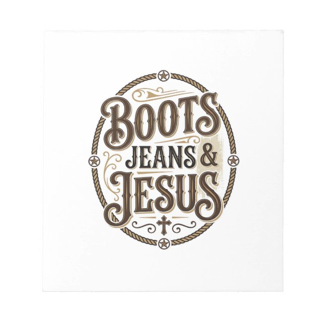 Bloc-note Boots Jeans & Jésus Foi Occidentale Vintage (Devant)