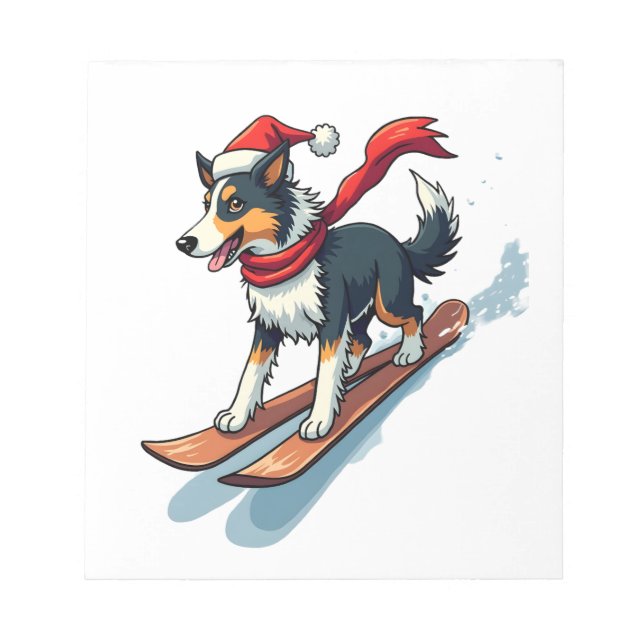 Bloc-note Border Collie Snowboardeur (Devant)
