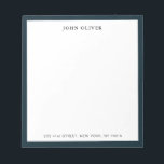Bloc-note Bordure bleue de la marine Plaque de notes officie<br><div class="desc">Bloc-notes personnalisé, classique et élégant avec bordure bleue marine. Vous pouvez facilement changer la police en n'importe quel style ou couleur de votre choix en cliquant sur les cases "Modifier ce modèle de conception" sur le côté droit de l'élément, ou cliquez sur le bouton bleu "Customiser" pour arranger le texte,...</div>