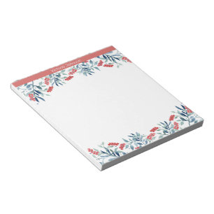 Bloc-note Bordure de fleurs saumon couleur rose