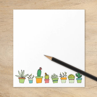 Bloc-note Bordure de Jardin Succulent illustrée