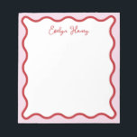 Bloc-note Bordure de Zigzag rouge rouge rose vif<br><div class="desc">Un cadeau parfait pour tous ceux qui aiment les blocs-notes colorés et lumineux, avec une bordure ondulée rouge et rose. Pour une personnalisation plus avancée de cette conception, par exemple la modification de la disposition, de la police ou de la taille du texte, cliquez sur le bouton "PERSONNALISER" ci-dessus. Veuillez...</div>