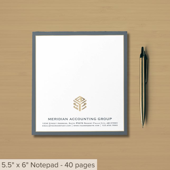 Bloc-note Bordure du logo de l'entreprise (Créateur téléchargé)