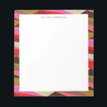 Bloc-note Bordure géométrique audacieuse des années 60<br><div class="desc">Bloc-notes personnalisé à la bordure géométrique des années 60</div>