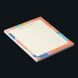 Bloc-note Bordure géométrique colorée Nom personnalisé<br><div class="desc">Ajoutez un éclat de couleur à vos notes quotidiennes avec cette Bordure géométrique Colorée Personnalisée Nom Pad. Les bordures audacieuses et vibrantes encadrent votre nom magnifiquement, ce qui rend chaque page spéciale. C’est un mélange parfait de créativité et de pratique pour tous ceux qui aiment la papeterie personnalisée avec une...</div>