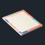 Bloc-note Bordure géométrique colorée Nom personnalisé<br><div class="desc">Ajoutez une touche de couleur à vos notes quotidiennes avec ce Bloc-notes de nom personnalisé avec une bordure géométrique colorée. Les bordures audacieuses et vibrantes encadrent votre nom de manière magnifique, donnant à chaque page une sensation spéciale. C’est un mélange parfait de créativité et de praticité pour tous ceux qui...</div>