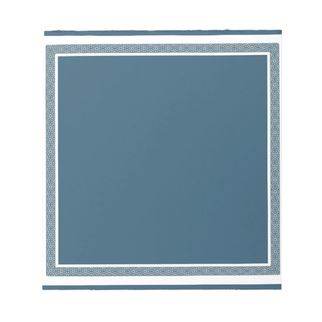 Bloc-note Bordure géométrique marine et blanche (Devant)