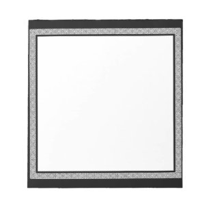 Bloc-note Bordure géométrique noire et blanche