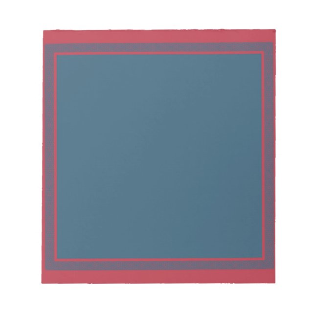 Bloc-note Bordure géométrique rouge marine (Devant)
