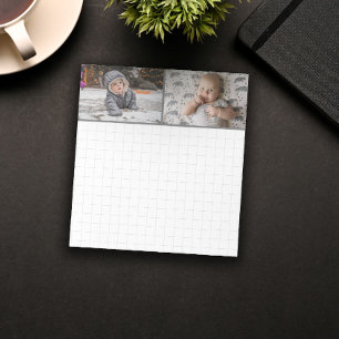 Bloc-note Bordure gris 2 Photos Motif de grille