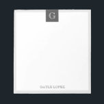 Bloc-note Bordure grise Monogramme rustique moderne<br><div class="desc">Bordure grise Monogramme rustique moderne Bloc-notes personnalisé</div>