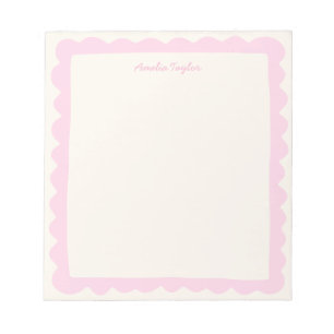 Bloc-note Bordure Personnalisée Fantaisiste Rose Prépa à Coq