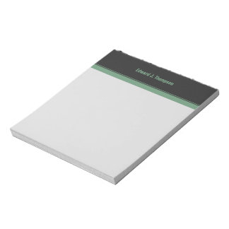 Bloc-note Bordure simple gris vert