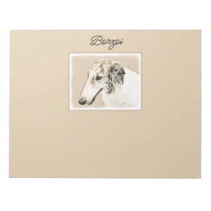 Bloc-note Borzoi (Silver Brindle) Painting Original Dog Art