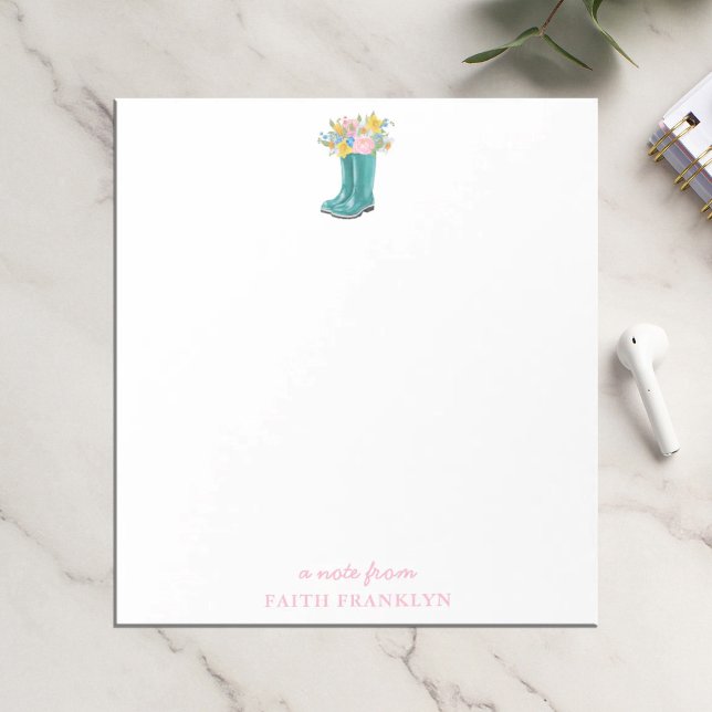 Bloc-note Bot de fleur aquarelle personnalisé (Créateur téléchargé)