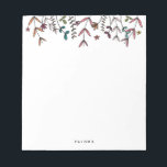 Bloc-note Botanique Illustré Moderne Nom Personnalisé<br><div class="desc">Ce bloc-notes au design botanique frais et net,  orange,  vert,  bleu et rose,  est parfait pour le retour à l'école ou pour les papeteries professionnelles et personnelles. Une partie de la collection Garden Party de Parcel Studios.</div>